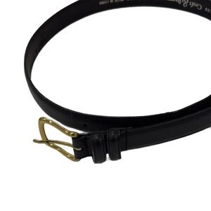 Genuine Leather Belt with Gold Buckle